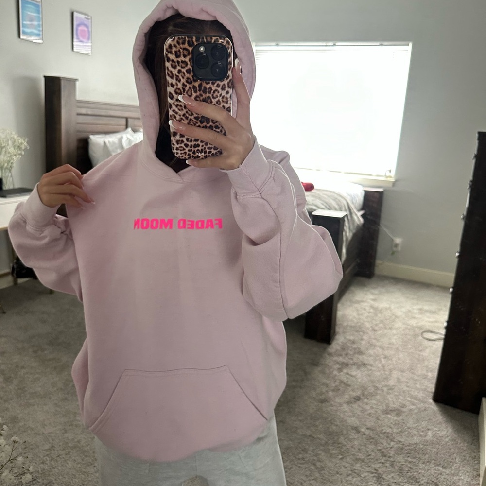 faded moon pink sweatshirt
